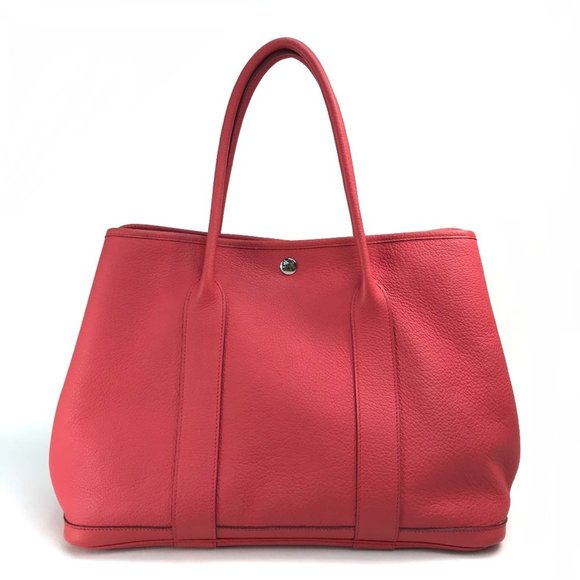 HERMES Garden Party PM Handbag/Tote Bag in Negonda, Bougainvillea, Red - Picture 1 of 10